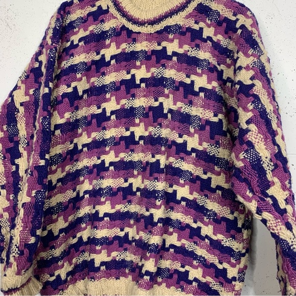 Runa maki vintage handmade sheep wool chunky knit sweater size XL - Picture 3 of 9